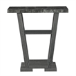 Pemberly Row Contemporary V Console Table in Gray Wood with Faux Marble Top