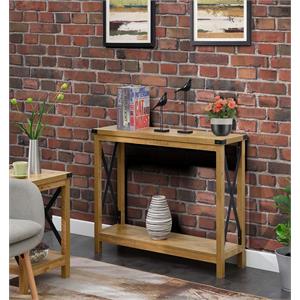 Pemberly Row Farmhouse Console Table Light English Oak Wood Finish