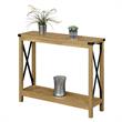 Pemberly Row Farmhouse Console Table Light English Oak Wood Finish