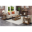 Pemberly Row Modern Console Table in Nutmeg Wood Finish and Black Metal