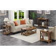 Pemberly Row Modern Console Table in Nutmeg Wood Finish and Black Metal