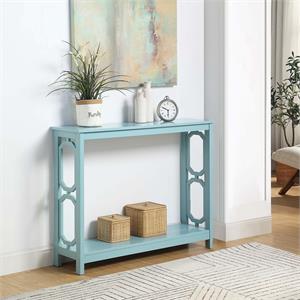 Pemberly Row Contemporary Console Table in Seafoam Green Wood Finish