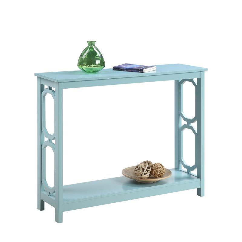 Pemberly Row Contemporary Console Table in Seafoam Green Wood Finish