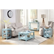 Pemberly Row Contemporary Console Table in Seafoam Green Wood Finish