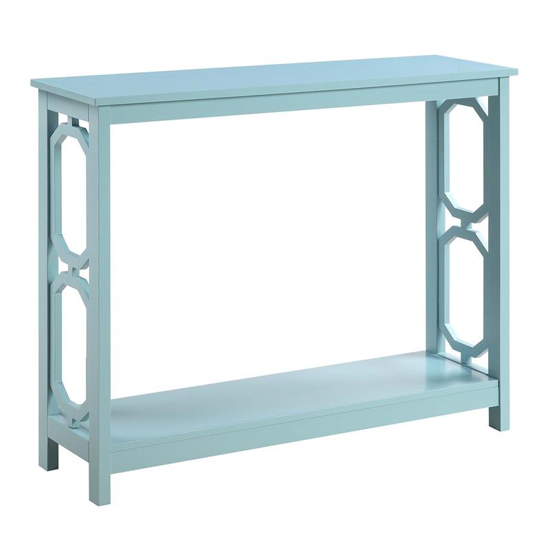 Pemberly Row Contemporary Console Table in Seafoam Green Wood Finish