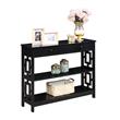 Pemberly Row Contemporary One-Drawer Console Table in Black Wood Finish