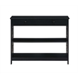 Pemberly Row Contemporary One-Drawer Console Table in Black Wood Finish