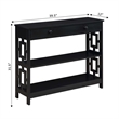 Pemberly Row Contemporary One-Drawer Console Table in Black Wood Finish