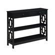 Pemberly Row Contemporary One-Drawer Console Table in Black Wood Finish