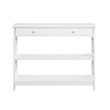 Pemberly Row Contemporary One-Drawer Console Table in White Wood Finish