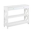 Pemberly Row Contemporary One-Drawer Console Table in White Wood Finish