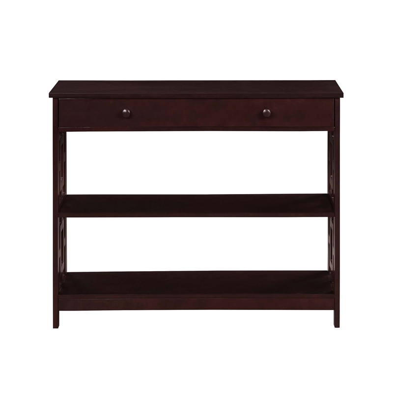 Pemberly Row Contemporary One-Drawer Console Table- Espresso Wood Finish