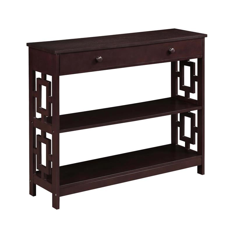 Pemberly Row Contemporary One-Drawer Console Table- Espresso Wood Finish