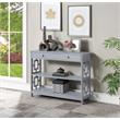 Pemberly Row Contemporary One-Drawer Console Table in Gray Wood Finish