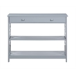 Pemberly Row Contemporary One-Drawer Console Table in Gray Wood Finish