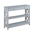 Pemberly Row Contemporary One-Drawer Console Table in Gray Wood Finish