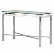 Pemberly Row Contemporary Chrome Metal and Glass Sofa Table in Black