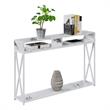 Pemberly Row Modern Deluxe Console Table with Shelf in White Wood Finish