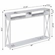 Pemberly Row Modern Deluxe Console Table with Shelf in White Wood Finish
