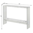 Pemberly Row Modern V Console Table with Shelf in White Marble Wood Finish