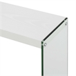 Pemberly Row Modern V Console Table with Shelf in White Wood Finish