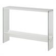 Pemberly Row Modern V Console Table with Shelf in White Wood Finish