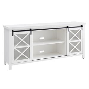 Pemberly Row Contemporary Wood 68&quot White TV Stand