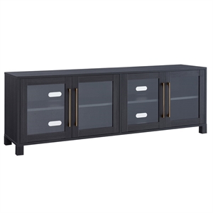 Pemberly Row Contemporary Wood 68&quot Charcoal Gray TV Stand