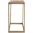 Pemberly Row Farmhouse Wood Top Console Table in Brass