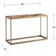 Pemberly Row Farmhouse Wood Top Console Table in Brass