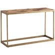 Pemberly Row Farmhouse Wood Top Console Table in Brass