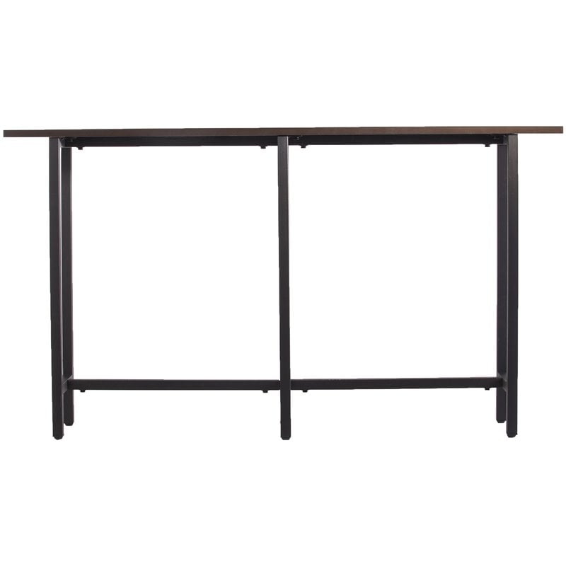 Pemberly Row Contemporary Long Narrow Wooden Console Table in Matte Black