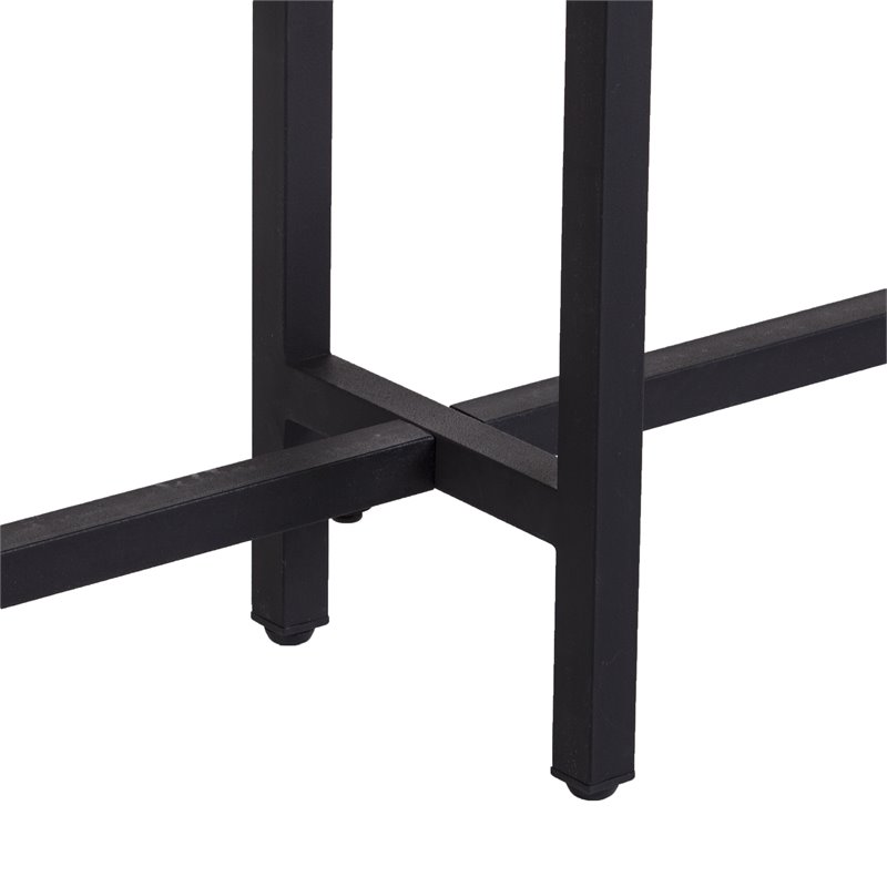Pemberly Row Contemporary Long Narrow Wooden Console Table in Matte Black