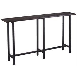 Pemberly Row Contemporary Long Narrow Wooden Console Table in Matte Black