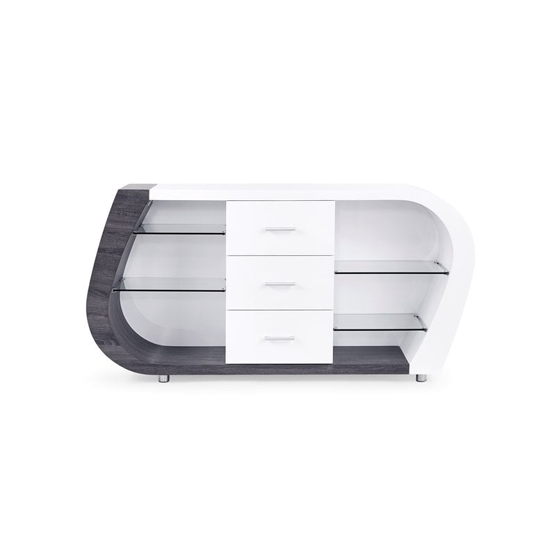 Pemberly Row Contemporary White And Grey Buffet