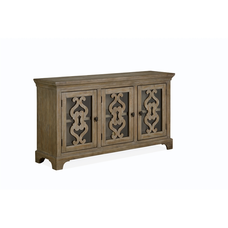 Pemberly Row Traditional Server in Weathered Grey