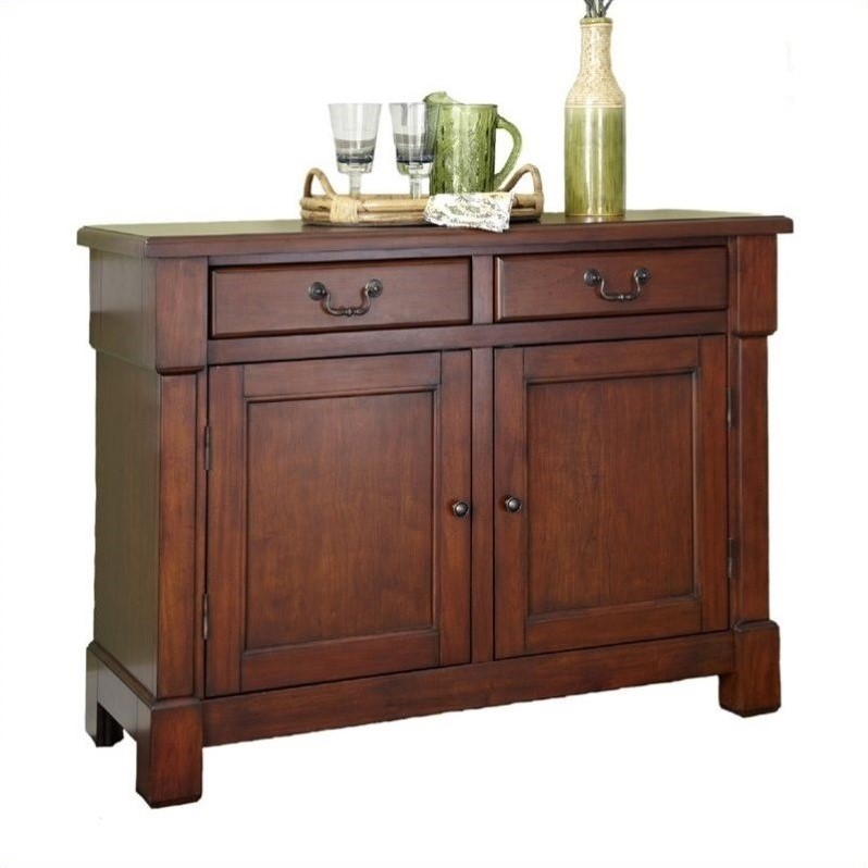 Pemberly Row Contemporary Wood Buffet in Rustic Cherry