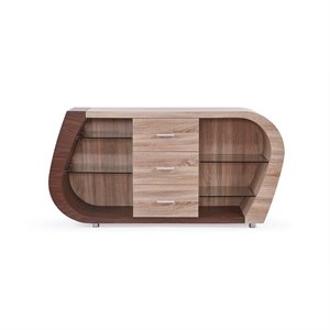 Pemberly Row Contemporary 3 Drawer Oak And Walnut Buffet