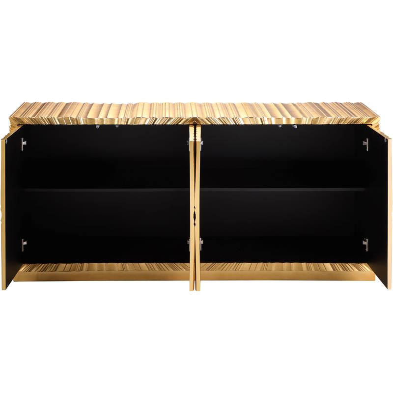 Pemberly Row Contemporary Wood Sideboard and Buffet in Gold Leaf