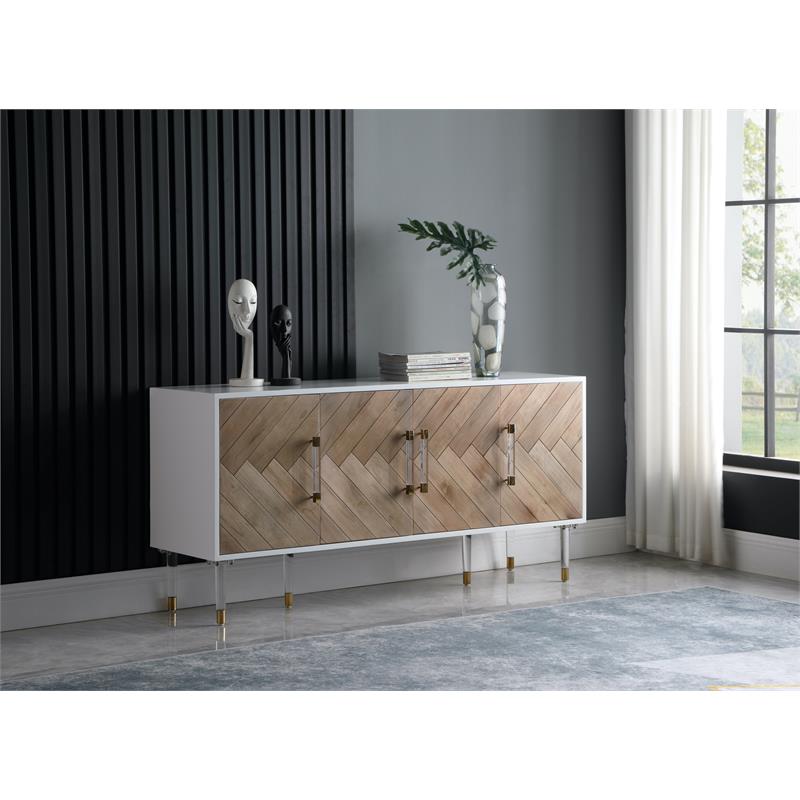Pemberly Row Contemporary Solid Wood Sideboard / Buffet in White