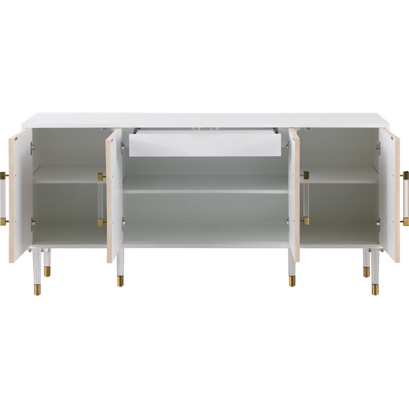 Pemberly Row Contemporary Solid Wood Sideboard / Buffet in White