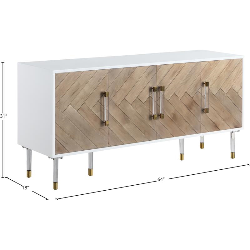 Pemberly Row Contemporary Solid Wood Sideboard / Buffet in White