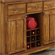 Pemberly Row Modern 3 Drawer Hardwood Cottage Buffet in Oak