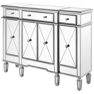 Pemberly Row 4 Door 48&quot Mirrored Sideboard in Antique Silver
