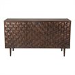 Pemberly Row 3-Door Modern Solid Sheesham Wood Sideboard in Dark Brown