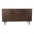Pemberly Row 3-Door Modern Solid Sheesham Wood Sideboard in Dark Brown