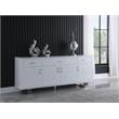 Pemberly Row Contemporary Rich White Lacquer Sideboard/Buffet