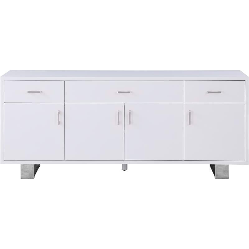 Pemberly Row Contemporary Rich White Lacquer Sideboard/Buffet
