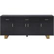 Pemberly Row Engineered Wood Sideboard/Buffet in Rich Gray Oak Veneer Lacquer