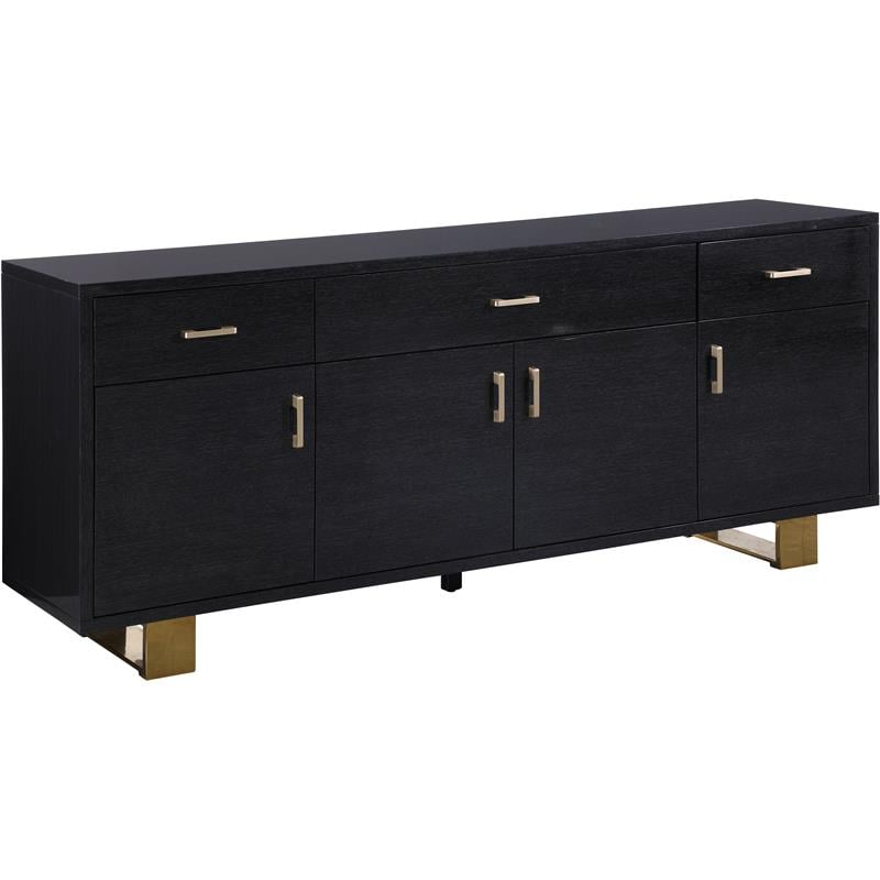 Pemberly Row Engineered Wood Sideboard/Buffet in Rich Gray Oak Veneer Lacquer